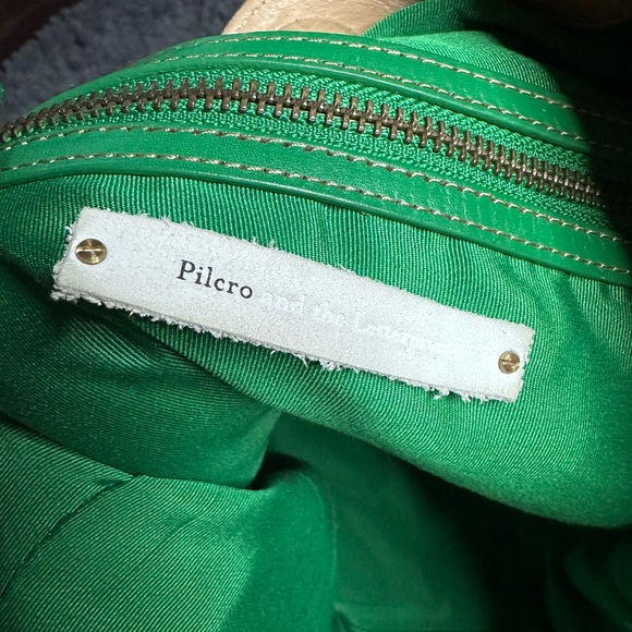 Pilcro by Anthropologie Elegant Cream and Green Glove leather Tote Bag - Picture 7 of 12